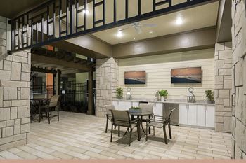 Poolside lounge with tvs